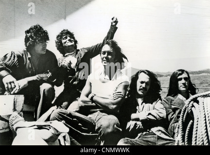QUICKSILVER MESSENGER SERVICE photo promotionnelle d'entre nous à propos du groupe rock 1971 avec Dino Valenti à gauche Banque D'Images