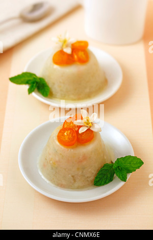 Le kumquat gelée avec fleur orange. Recette disponible. Banque D'Images