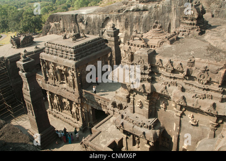 Temple Kailasanatha, Cave 16, Ellora, Maharashtra, Inde Banque D'Images