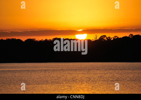 Coucher du soleil sur la rivière Halifax, Ormond Beach, en Floride Banque D'Images