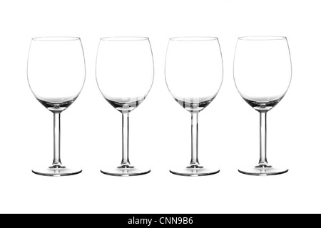 Verres à vin isolé sur fond blanc Banque D'Images