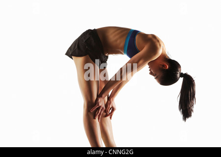Au repos pendant l'entraînement de l'athlète Banque D'Images