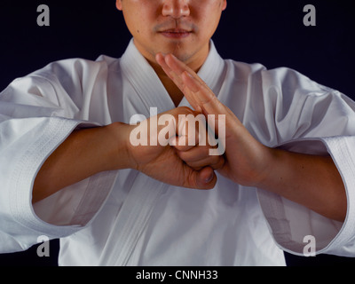 Man practicing martial arts Banque D'Images