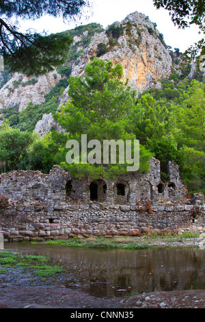 Ruines de la ville d'Olympos. Parc national côtier d'Olympos. La province d'Antalya. La côte méditerranéenne. La Turquie. Banque D'Images