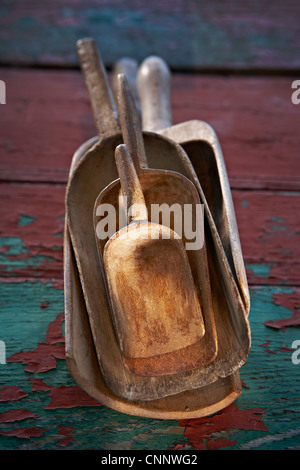 Vintage en bois, pelles, Ontario, Canada Banque D'Images