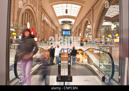 Leipzig Hauptbahnhof (gare centrale) Leipzig, Allemagne. Banque D'Images