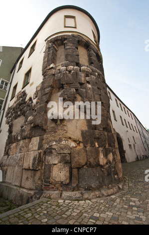 Vestiges de l'Porta Praetoria à Regensburg, Allemagne. Banque D'Images