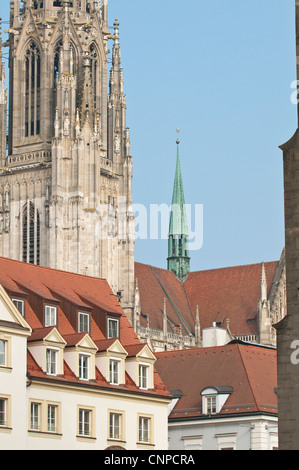 Toits de Ratisbonne, Allemagne. Banque D'Images