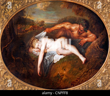 Jean Antoine Watteau 1684 - 1721 - Nymphe et satyre et nymphe satire - Français France 1715 Banque D'Images