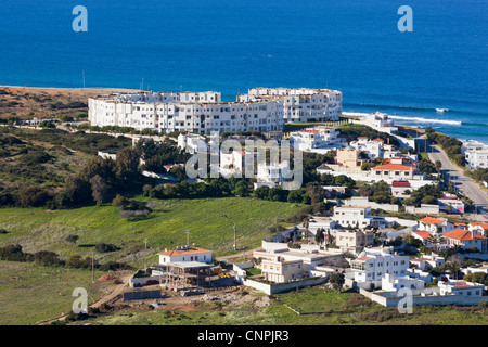 La propriété de première ligne près de Cap Spartel, près de Tanger, Maroc. Banque D'Images