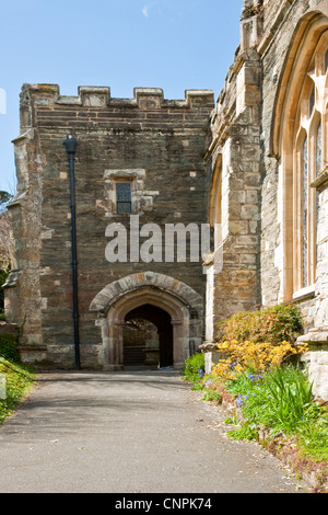 La vieille ville de Fowey, Cornwall en Angleterre avec ses maisons anciennes et port Banque D'Images