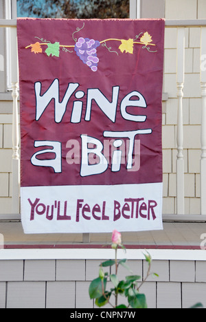 La promotion de la consommation de vins dans la bannière Napa Valley, Californie Banque D'Images