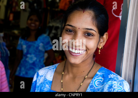 Indian shop assistant, Nadi, Fidji Banque D'Images