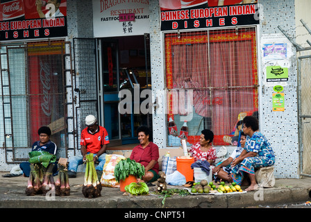 Scène de rue de Nadi, Fidji Banque D'Images