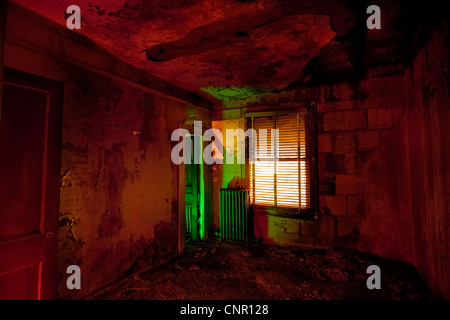 Abandonné Haunted Hotel Stanford, Texas, en vedette sur Ghost Hunters Banque D'Images