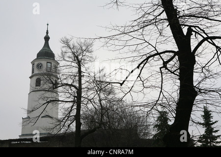 Tour de l'horloge dans la forteresse de Kalemegdan à Belgrade, en Serbie. Banque D'Images