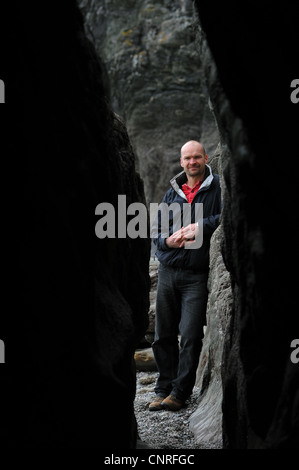 Diffuseur plat, explorateur et biologiste marin, Monty Halls. Banque D'Images