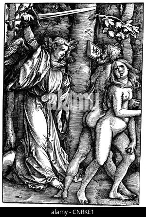 Religion, scènes bibliques, Adam et Eve, expulsion du paradis, boisée par Hans Baldung Grien, vers 1514, droits additionnels-Clearences-non disponible Banque D'Images