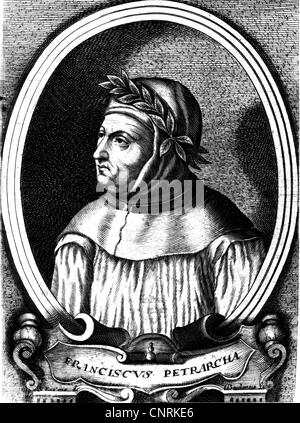 Francesco Petrarca,, 20.7.1304 - 19.7.1374, l'auteur italien / écrivain (poète), portrait, gravure sur cuivre par Boulonois, sans date, vers 1600, l'artiste n'a pas d'auteur pour être effacé Banque D'Images