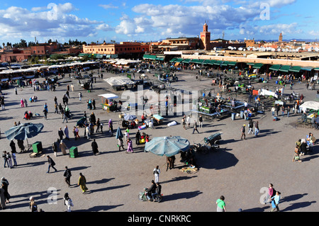 La place principale de Marrakech djamaa el fna, Maroc Banque D'Images