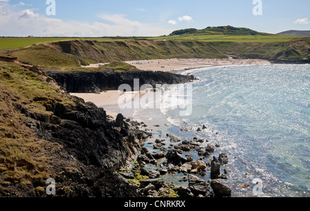 Voir à partir de la pointe de Porthor, 'Whisting Sands, péninsule Llyn North Wales Banque D'Images