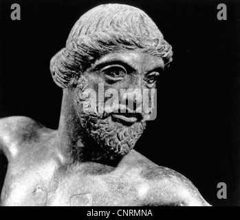 Zeus (Jupiter), d'Amérique latine : 'Divine grec king', ', chef des dieux, dieu du ciel et le tonnerre, 'Zeus de Dodone', bronze, 5e siècle avant J.-C., Banque D'Images