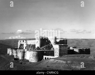 Géographie / Voyage, Syrie, châteaux, Krak de Chevaliers, château de croisades, construit vers 1110 après J.-C., XIIe siècle, époque historique, historique, médiévale, Moyen-âge, croisade, croisés, croisés, forteresse, forteresses, la forteresse Europe, crac chevalier, site du patrimoine culturel mondial de l'UNESCO / sites, droits additionnels-Clearences-non disponible Banque D'Images