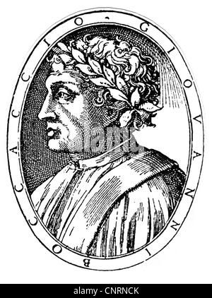 Boccace, Giovanni, 16.6.1313 - 21.12.1375, auteur italien / écrivain, portrait, gravure sur cuivre, 16e siècle, l'artiste a le droit d'auteur , de ne pas être effacé Banque D'Images