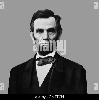 Portrait de vecteur restaurés numériquement le président Abraham Lincoln. Banque D'Images