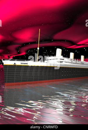 Titanic 1912 - 2012 et le ciel rose Banque D'Images