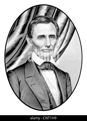 Vecteur restaurés numériquement portrait d'Abraham Lincoln comme un rasé de candidat à la présidence des États-Unis d'Amérique. Banque D'Images