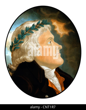 Restauré numériquement les images vectorielles de Thomas Jefferson. Banque D'Images