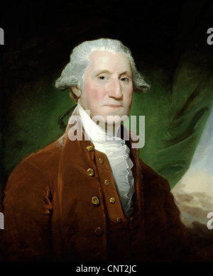 Peinture de vecteur restaurés numériquement le premier président des États-Unis, George Washington. Banque D'Images