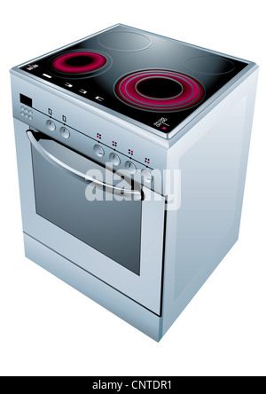 Cuisinière électrique four. illustration. Banque D'Images