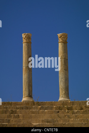 Site Romain de Leptis Magna, Libye Banque D'Images