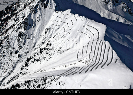 La protection de l'avalanche au mont Nebelhorn, Allemagne, Bavière Allgaeu, Banque D'Images