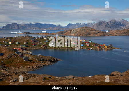 Vue de Tasiilaq, au Groenland, l'Est du Groenland, Ammassalik Angmagssalik, Banque D'Images