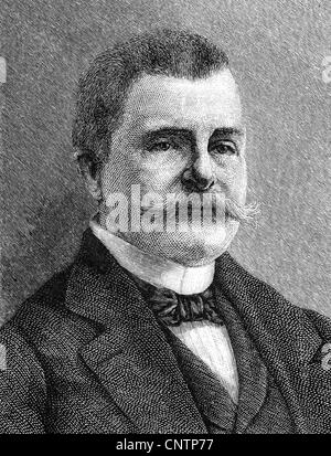 Liliencron, Detlev von, 3.6.1844 - 22.7.1909, l'auteur allemand / écrivain (poète lyrique), portrait, gravure sur bois, fin du xixe siècle, Banque D'Images