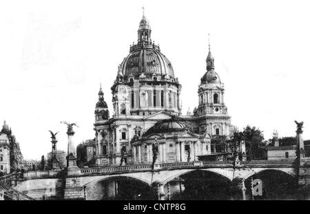 Géographie / Voyage, Allemagne, Berlin, églises, Cathédrale de Berlin, construit 1894 - 1905 par Julius Raschdorff, carte postale, postmarqué en 1901, droits additionnels-Clearences-non disponible Banque D'Images