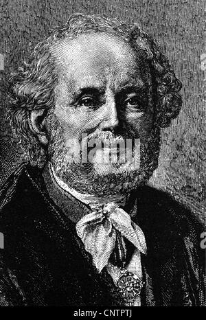 Weber, Wilhelm Eduard, 24.10.1804 - 23.6.1891, physicien allemand, professeur à Goettingen 1831 - 1837, portrait, gravure sur bois, fin du XIXe siècle, Banque D'Images