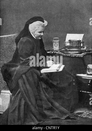 Elisabeth, 29.12.1843 - 2.3. 1916, Reine Consort de Roumanie 26.3.1881 - 10.10.1914, pleine longueur, écriture, 'nie Woche', 1901, Banque D'Images