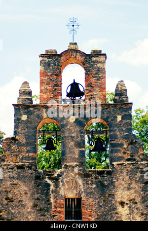 Mission Espada, partie de la Missions de San Antonio. Banque D'Images