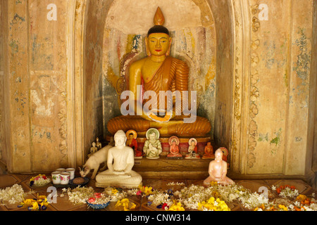 Images de Bouddha au temple bouddhiste de Gangarama Mahavihara, Hikkaduwa, Sri Lanka Banque D'Images