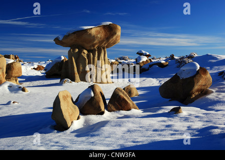 Bisti Badlands, monolithe de grès, USA, New Mexico, Bisti Wilderness Banque D'Images