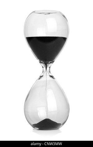 Hourglass isolé sur fond blanc Banque D'Images