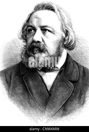 Hermann Ferdinand Freiligrath, 1810 - 1876, un Allemand parolier, poète et traducteur, historicl la gravure sur bois, 1886 Banque D'Images