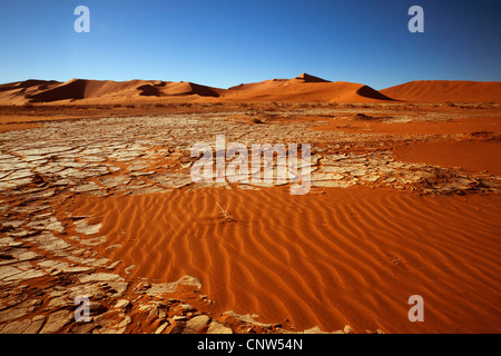 Structures et des dunes de sable dans le sable, la Namibie, Sossusvlei, Parc National Namib Naukluft Banque D'Images