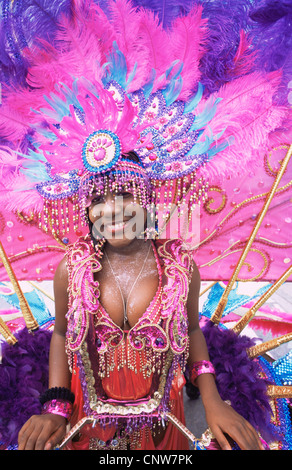 L'Angleterre, Londres, Notting Hill Carnival, femme au carnaval de Notting Hill Banque D'Images