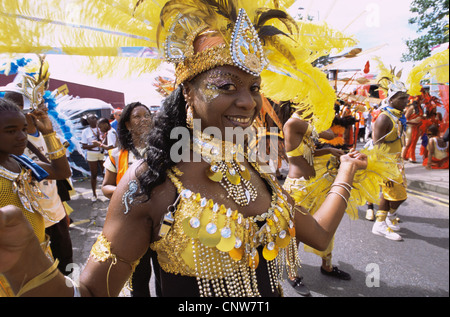 L'Angleterre, Londres, Notting Hill Carnival, femme au carnaval de Notting Hill Banque D'Images