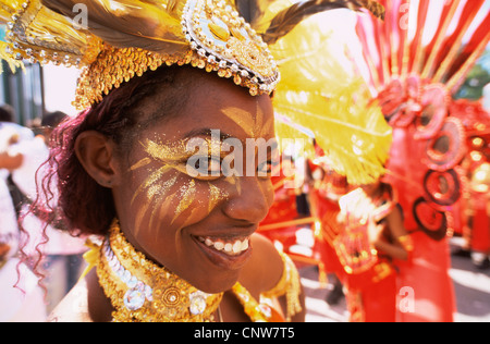 L'Angleterre, Londres, Notting Hill Carnival, femme au carnaval de Notting Hill Banque D'Images